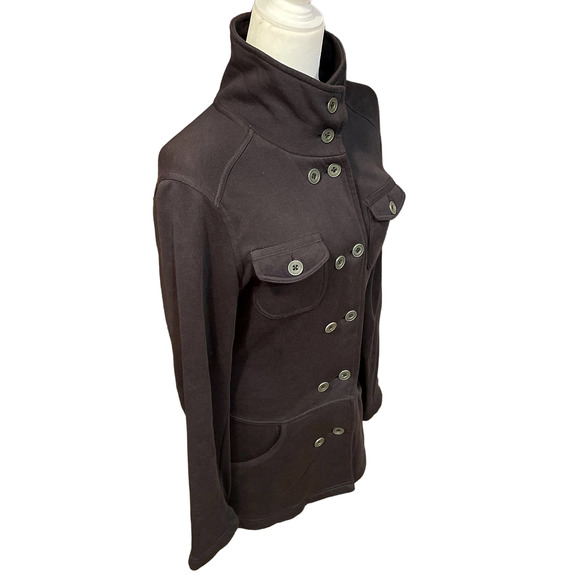 prAna Tori Double Breasted High Collar Charcoal Military Style Jacket - Picture 6 of 13